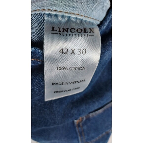 Lincoln Outfitters Denim Overalls Men’s 42x30 Blue Jean Bib Workwear 100% Cotton - Picture 12 of 14